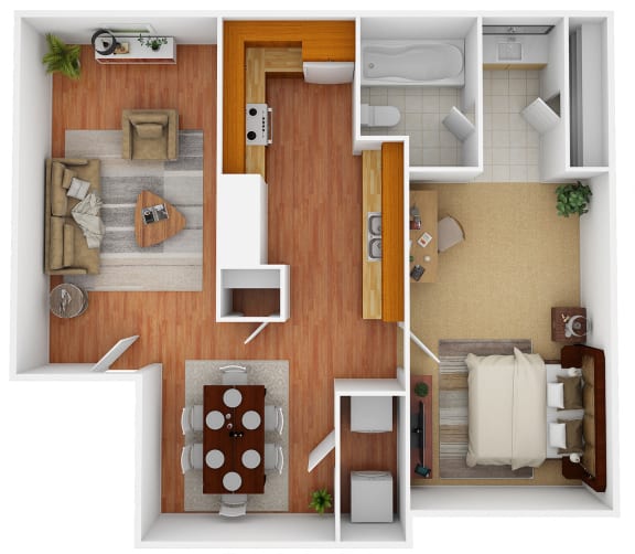 Floor Plans of Hedgerow Apartments in Memphis, TN